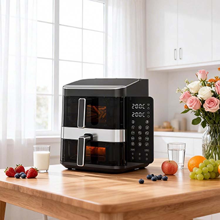 Hot Selling Intelligent Touch Screen 2800W 7L+5L Double-layer Intelligent Fast Cooking air Fryer