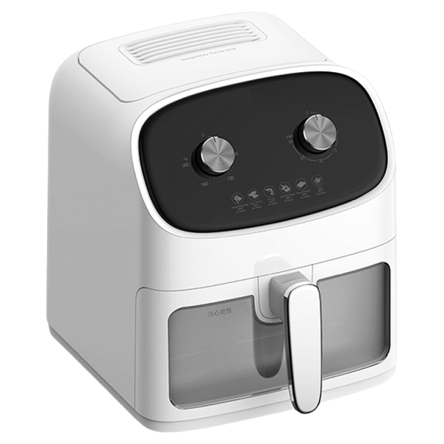 LK Intelligent Timing 5.5L Modern Air Fryer Oven Low Fat Oil-Free Non-Stick Visible Cooking Window Electric 1350W Detachable Oil