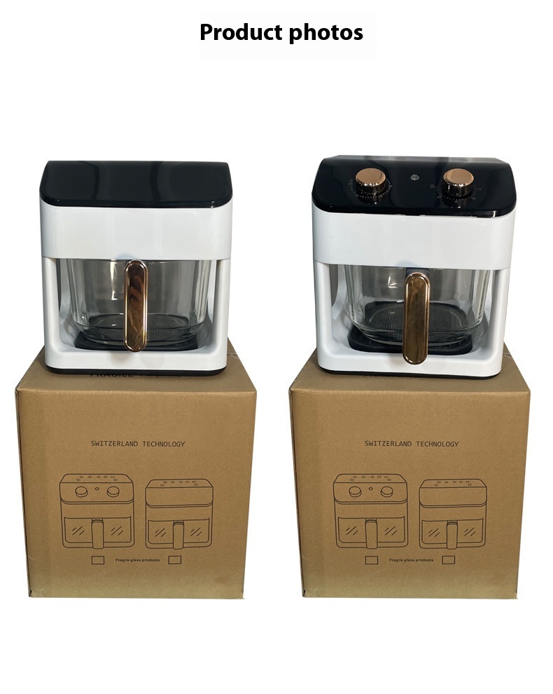 Modern Square Air Fryer 8L Large Capacity Glass Viewing Window Fully Automatic Multi-Functional Household Hotel Use Touch 1 Year