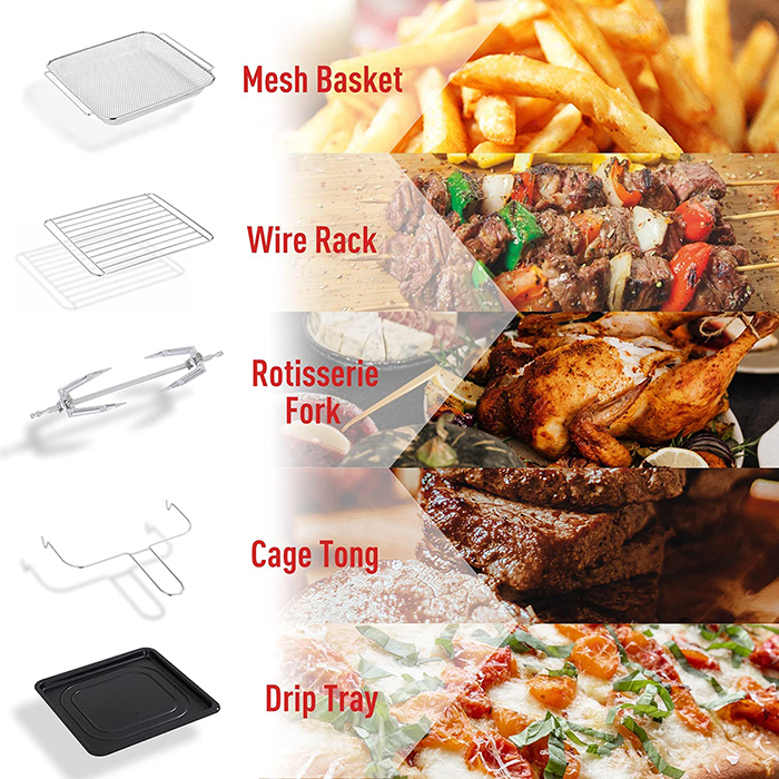 Qana Factory Wholesale Oem Wifi Smart Cooker Air Fryer Toast Machine Baking Electric Roaster Air Fryer Oven