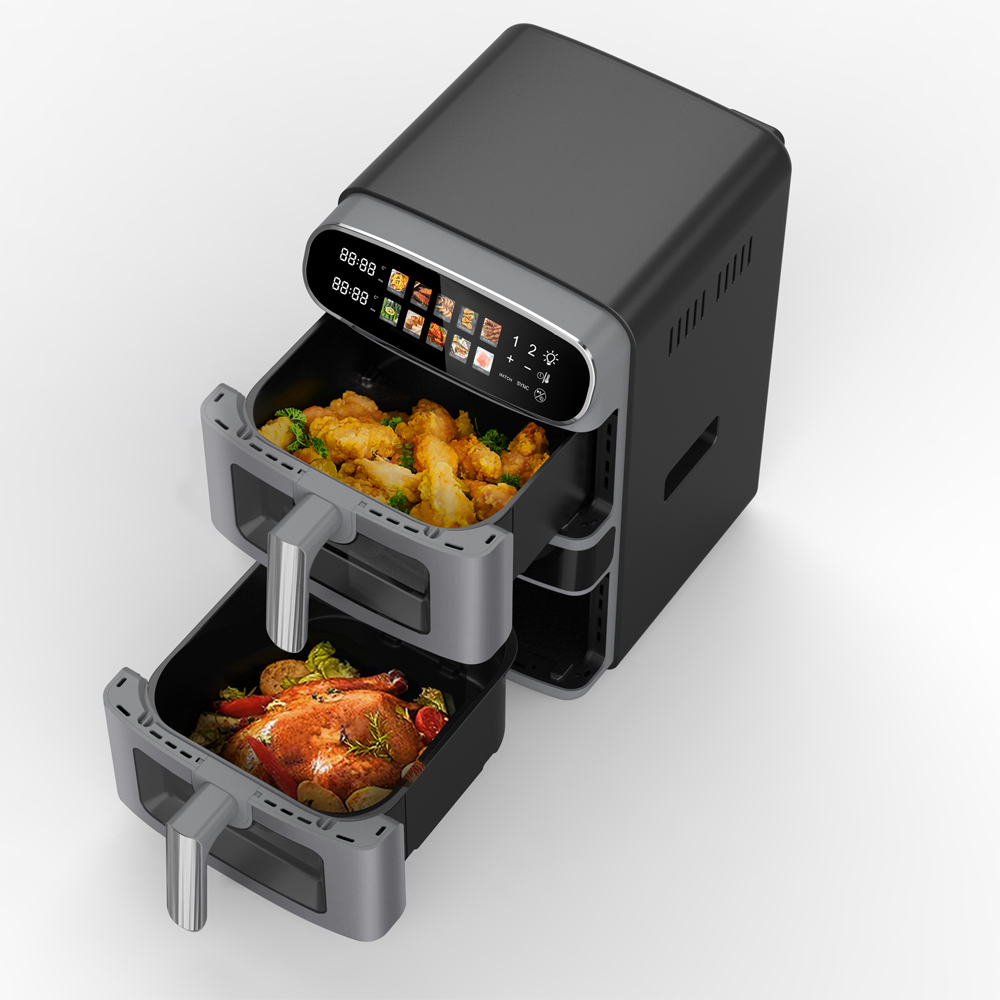 2026 New DC Motor Faster speed 2800 Watts Big Power 12 Liter 10 Cooking Menu Stack Air Fryer
