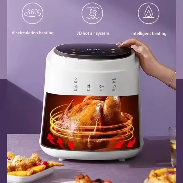 2025 Smart air Fryers Oil Free Cooking Electric Oil Free Cooking Touch Control Household air Fryer