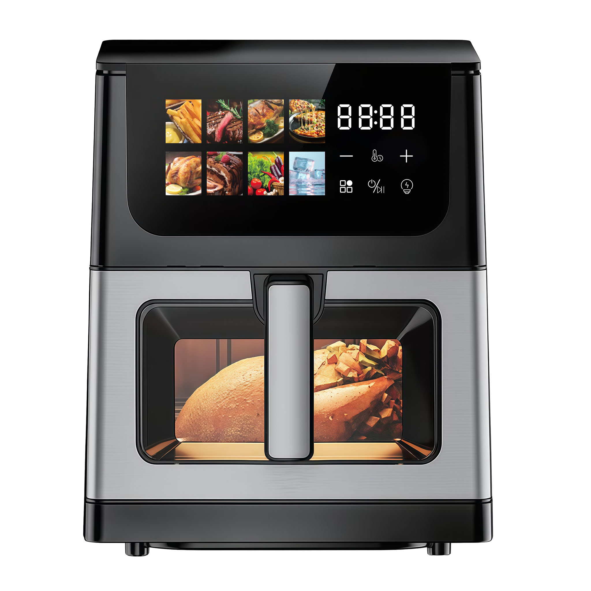 Smart WiFi 8L Air Fryer Customizable 1800W Upper and Lower Heating Visual Window Color Screen Air Fryer Oven GS CE ETL