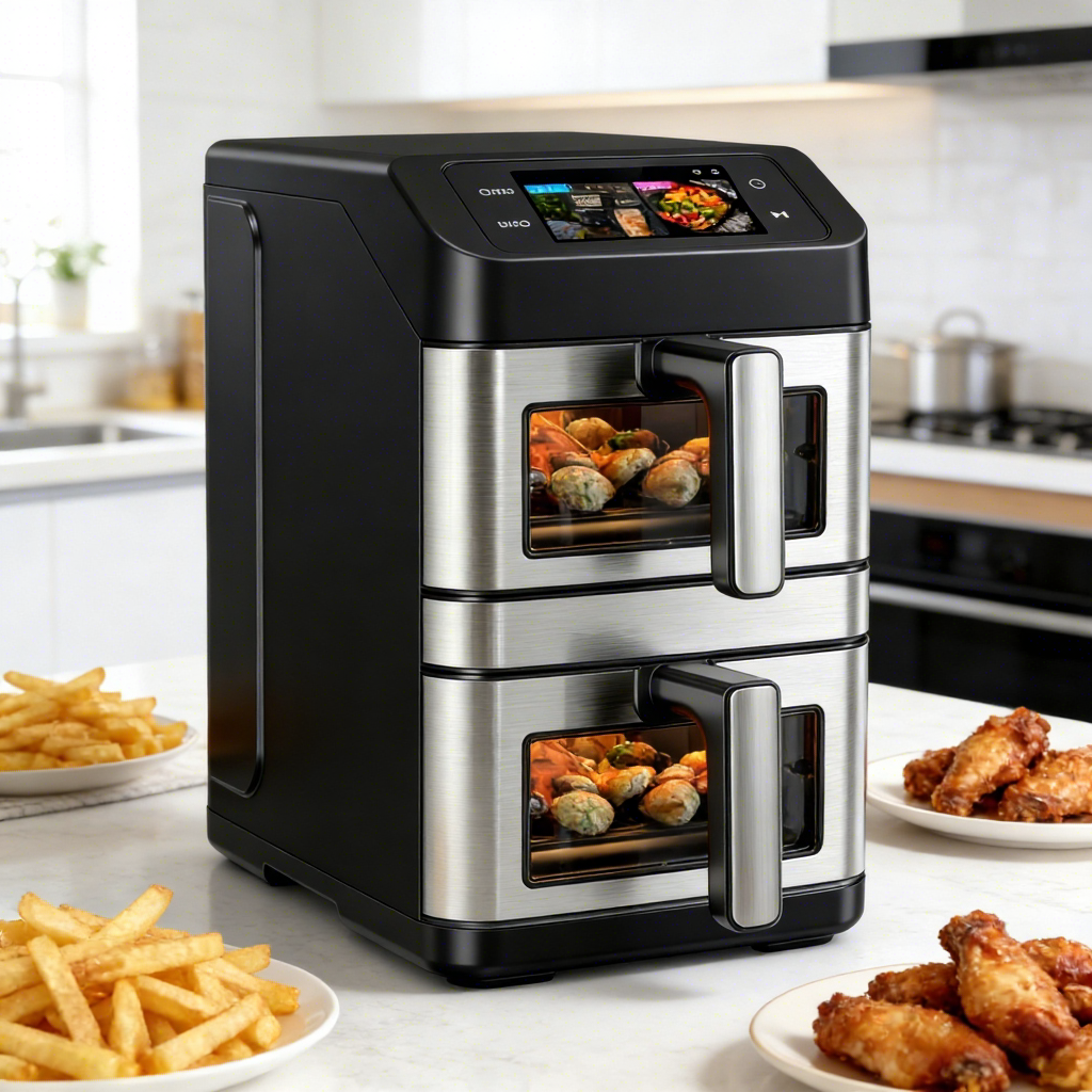 10L double basket air fryer Smart 4.3 inch screen Color Digital Electric Oven wifi connect app control Air Fryer for Home Use