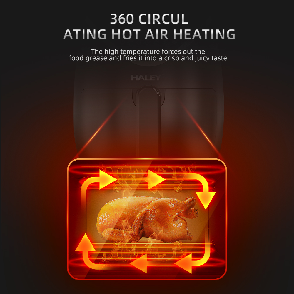 HALEY 3L Mini Compact Air Fryer Single Serving Digital LED No Oil Rapid Heat Small Kitchen Dorm Factory Direct Custom Logo