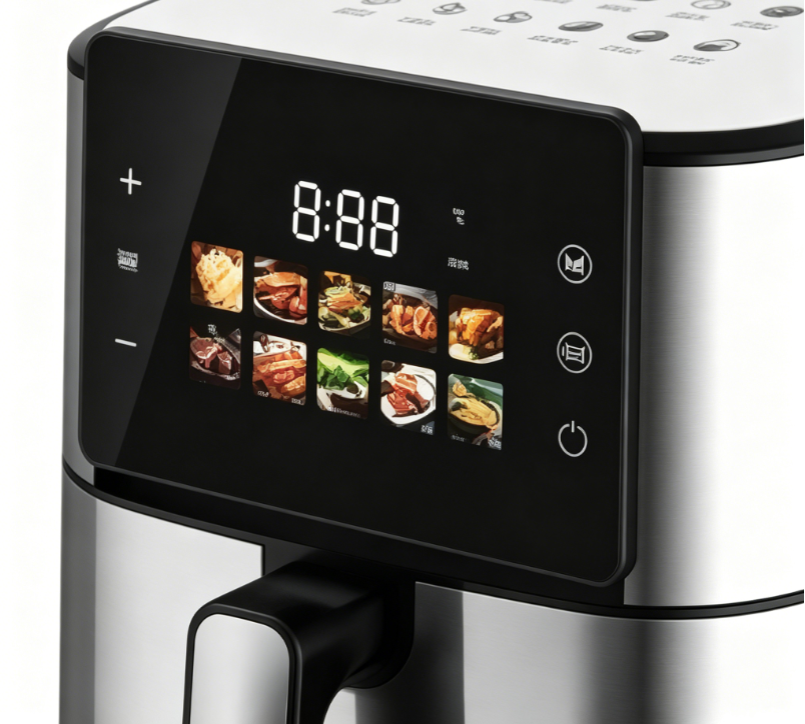 8L Square Electric Air Fryer Smart Touch Screen LCD Display | Customizable Healthy Oil-Free Cooking for Household &amp; Hotel Use