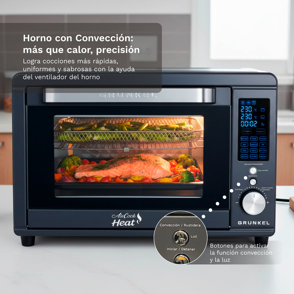 Grunkel Electric Air Fryer Oven 40L 2000W Side Dimension