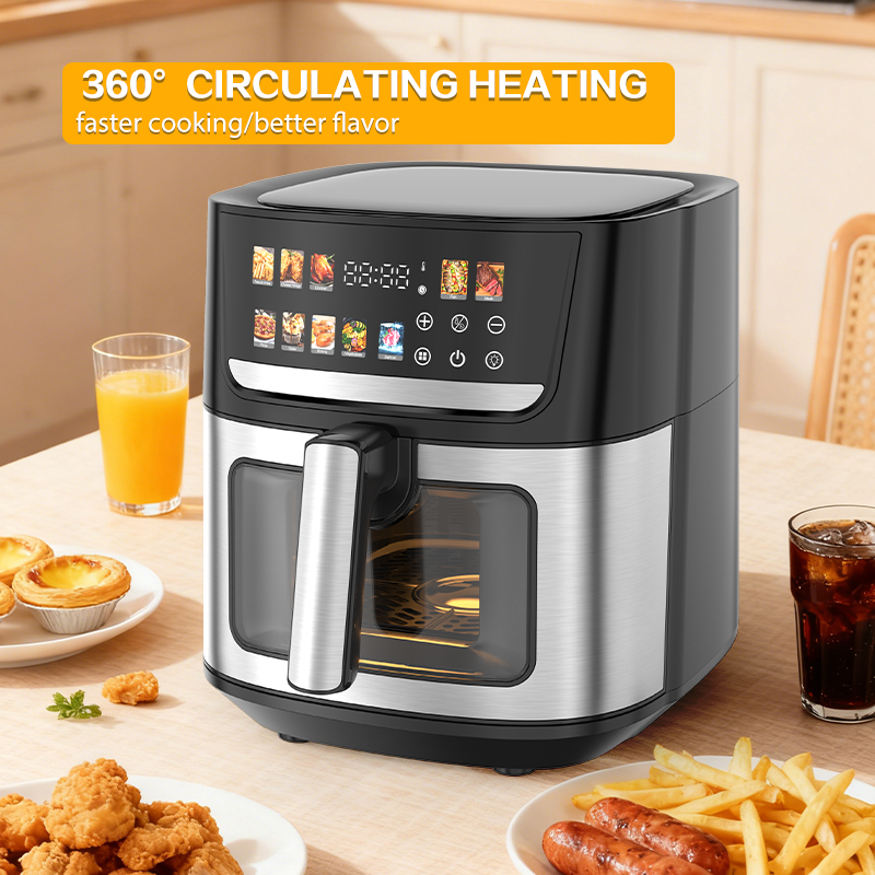 Best Kitchen Black Large Size High Quality 6.5L Smart Wifi Visual Oil Free and Air Deep Fryer Air Fryer Oven