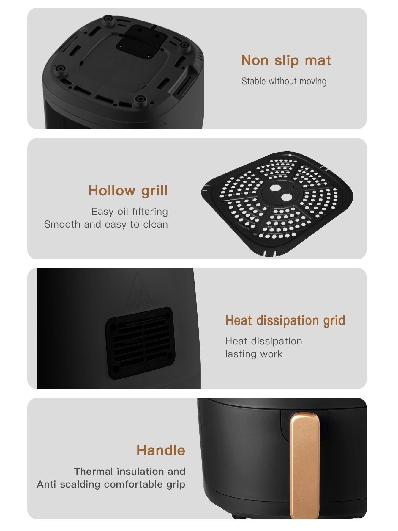 Square 8L Touch Screen Low Noise Smart Air Fryer Non-Stick Inner Tank Healthy Overheat Protection Digital Oven Household Hotel