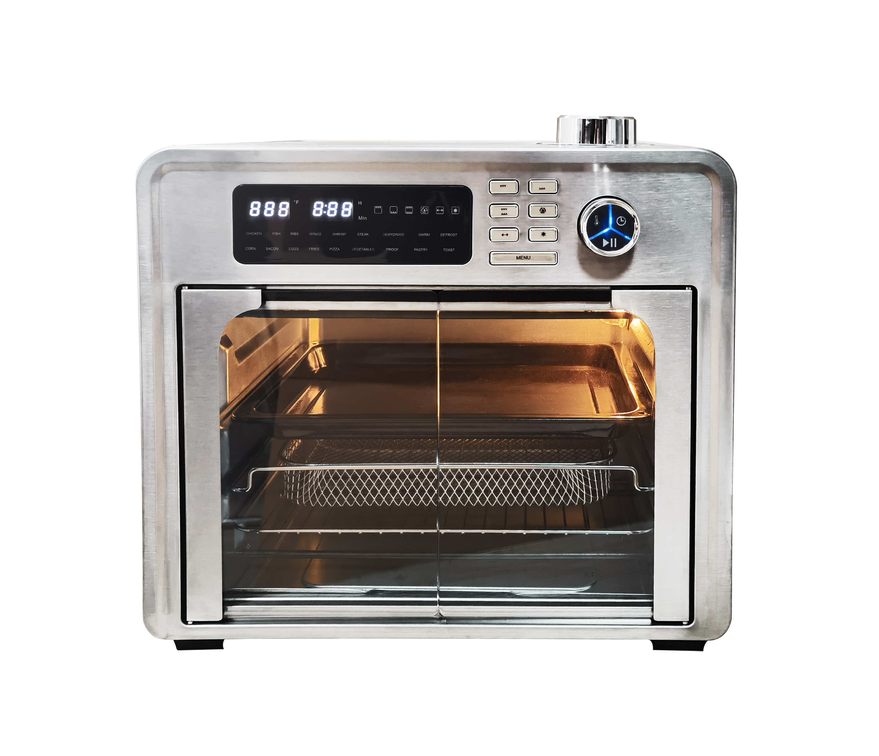 360 Degree High Speed Circulation Technology Air Fryer Oven Big Size Double Doors French Dutch Operating for Household Bake Warm