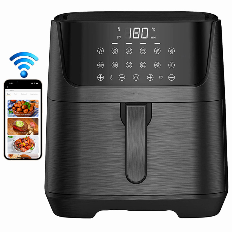 7 Liter Electric Square Plastic Smart Digital Air Fryer with Tuya WiFi App-Controlled for Household &amp; Hotel Use
