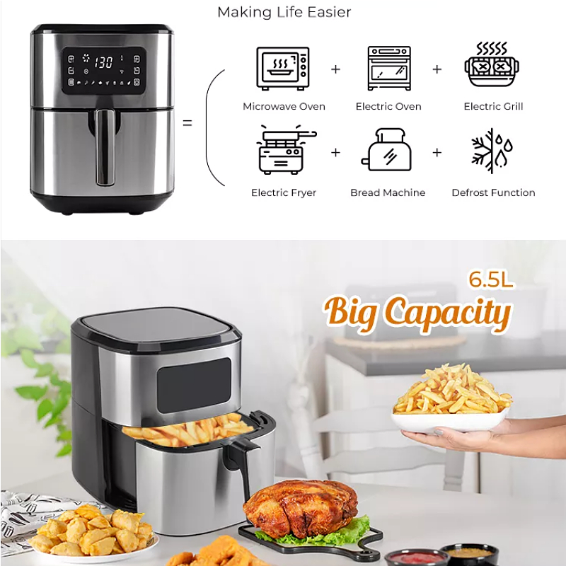 Wholesale Smart 6L Digital Air Fryers Non-stick Cooking Surface Electric Control Oil Free Air Fryer for Household