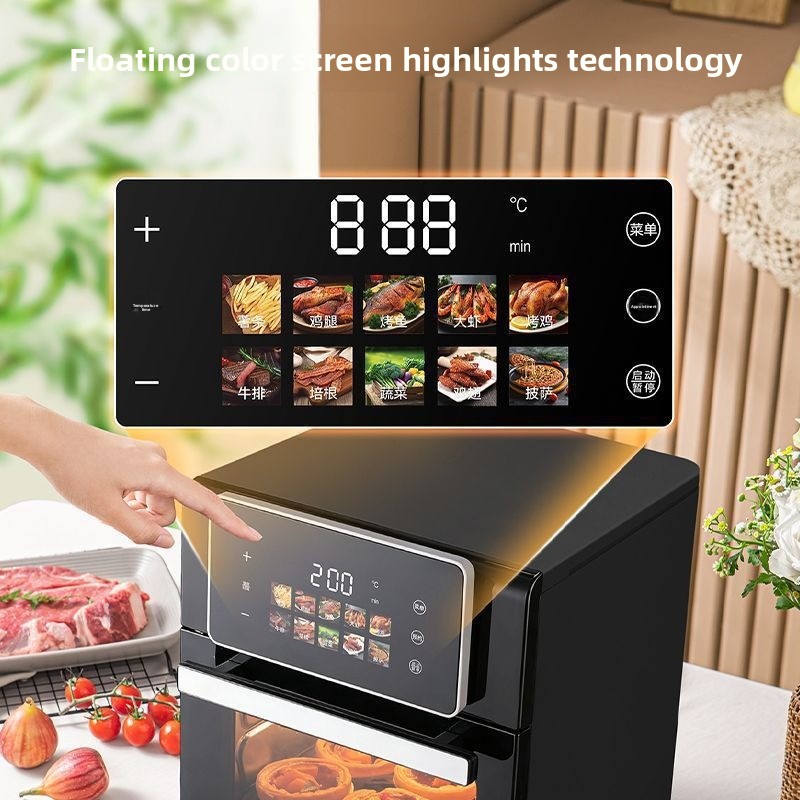 Xianke Air Fryer Oven 30L Large Capacity Visible Smart Touchscreen 1500W Metal Household Electric Oven Fryer All-in-One Machine