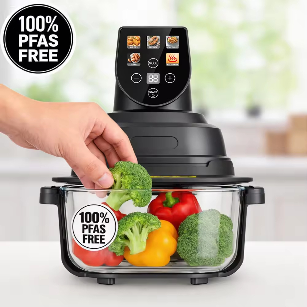 New Professional Electric Square Stainless Steel Air Fryer OEM/ODM Service Dual Basket 360-Degree Viewable Air Fryer