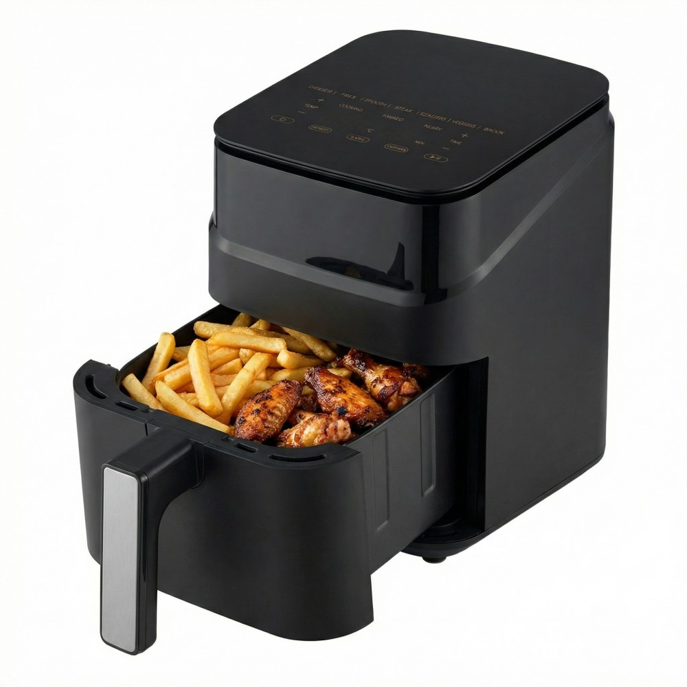 4 Liter 1200W 1400W Smart Freidora De Aire 8 Menu Small Medium Size Electric Digital Air Fryer with Visible Window Add Wifi