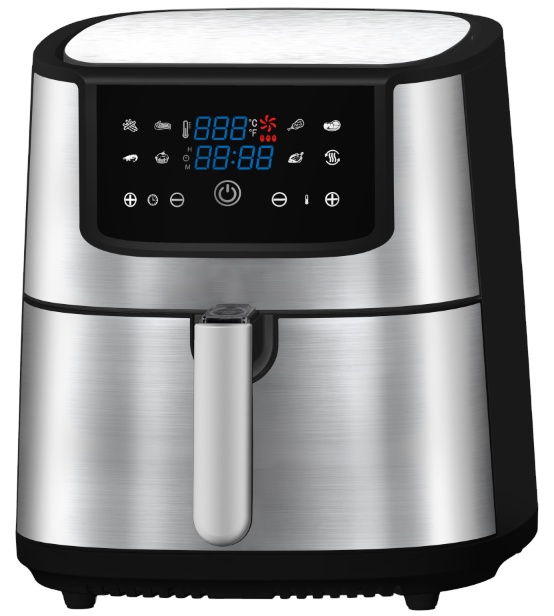 Oil Free Electric Air Fryer 5L Stainless Steel Air Fryer with 1900 Watt 110V 127V 220V Mechanic Control Temperature Adjustable