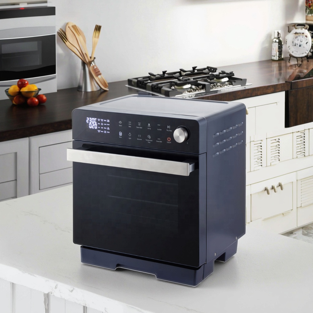 20L Table Top Convection Toaster Oven 1950W Electric Deep Fryer Air Fryer Mechanical Control Panel Rotating Oven Household Toast