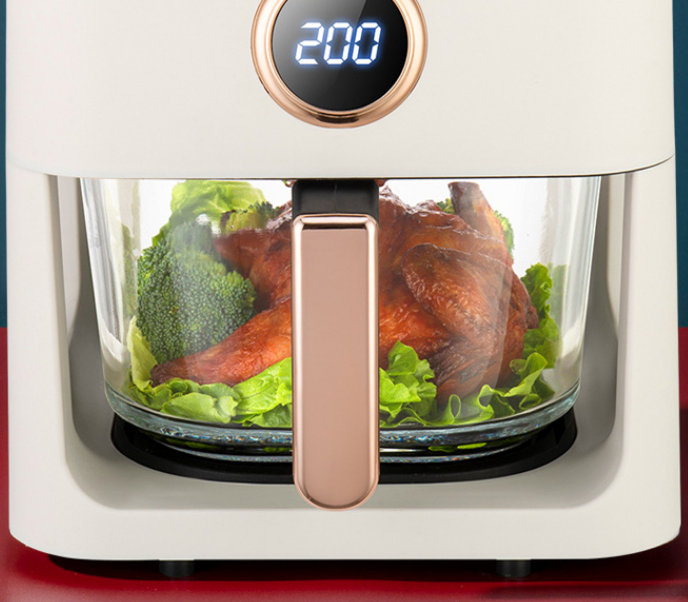New Design Glass View Air Fryer 4 L Capacity 1200W High-Speed Cooking Precise Temperature Control Smart Touch Panel Air Fryer