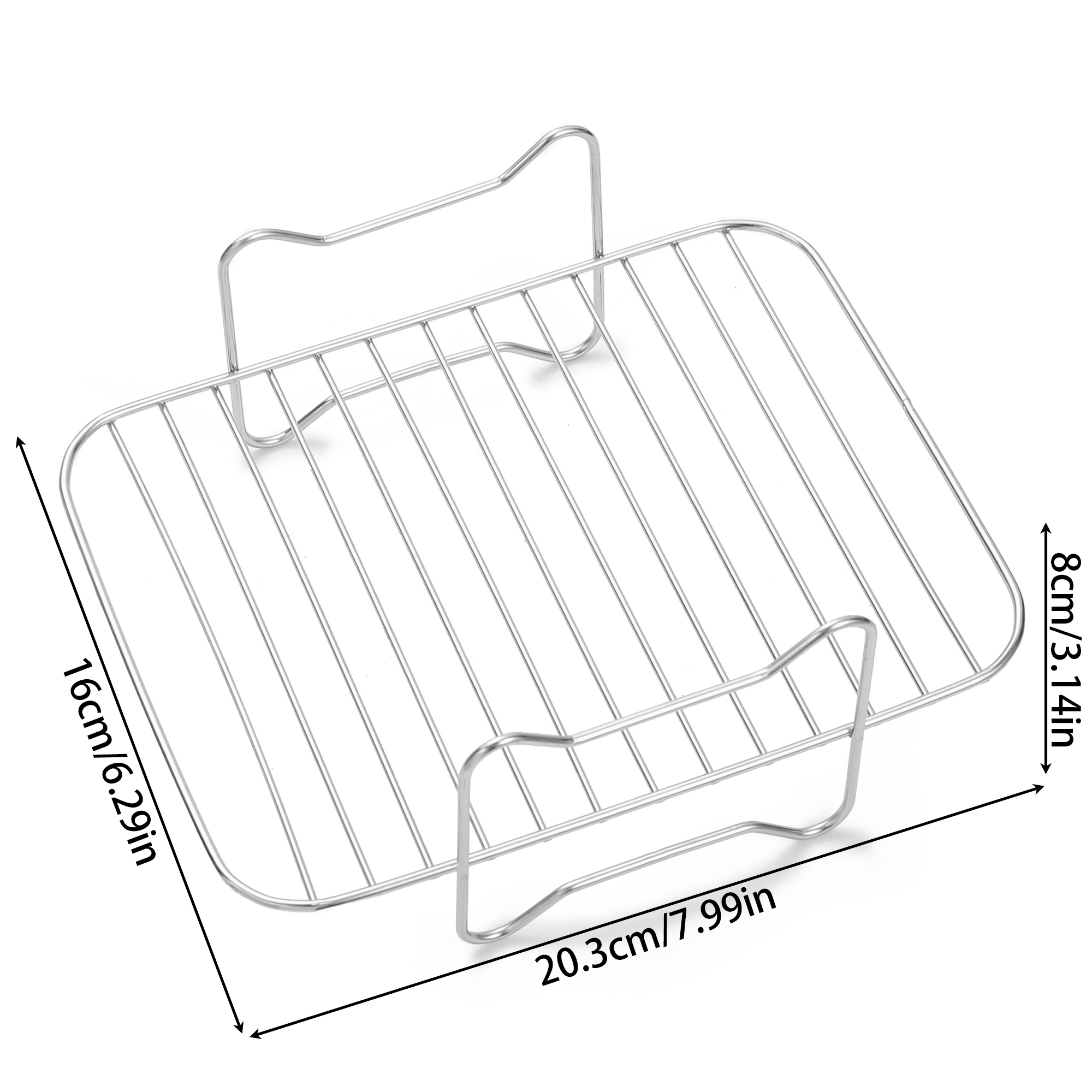 Custom Logo Durable Rectangular Double Basket Air Fryer with One Large and One Small Silicone Pot Reusable Bakeware Set
