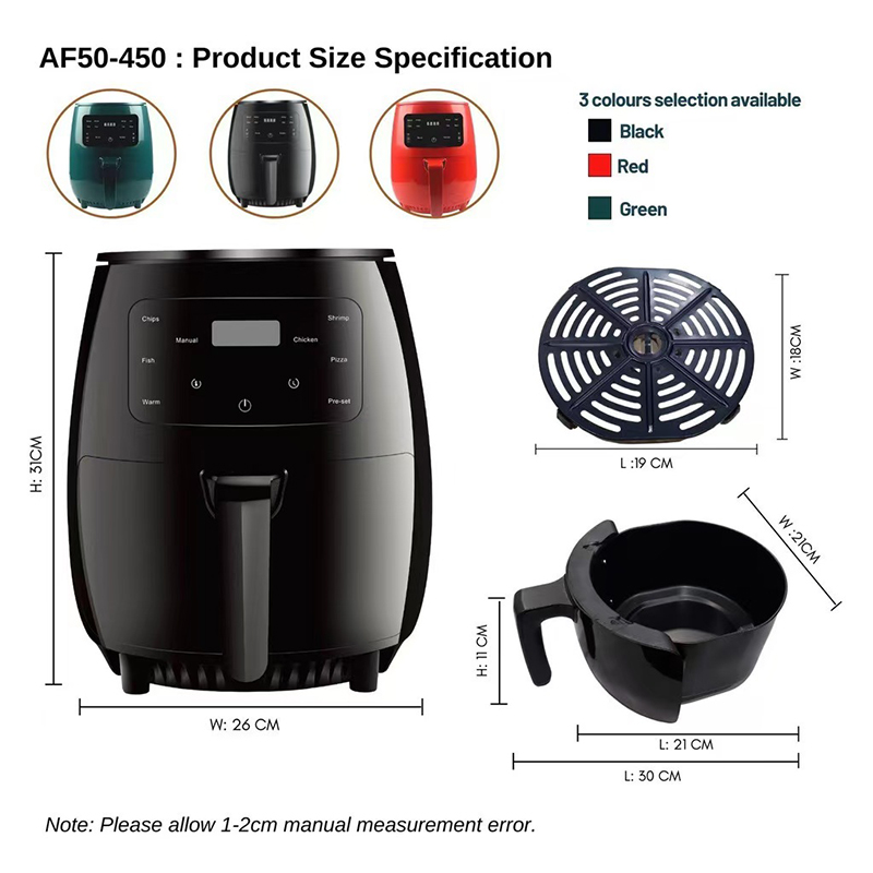 OEM 4.5L 6L 8L Consumer Reports Best Hot Rack Without Oil As Seen As Silver crest Air Fryer Without Oil Freidora De Aire
