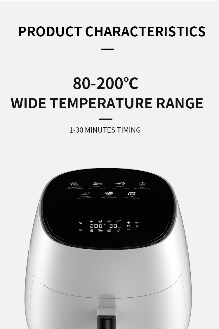 4.5L Kitchen Cooking Appliance Smart Digital Toaster Electric Oil-free Air Fryer