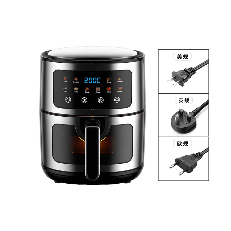 8L Stainless Steel air Fryer Without Smart Electric Digital Touch Screen Air Fryer Oil Free Professional Home Appliance air Frye