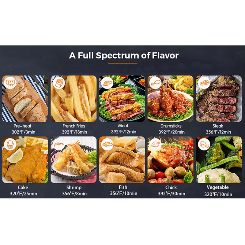 OEM Glass Air Fryer 10.1-20L Capacity Digital Control Overheat Protection Modern Square Design Household Kitchen KA03007