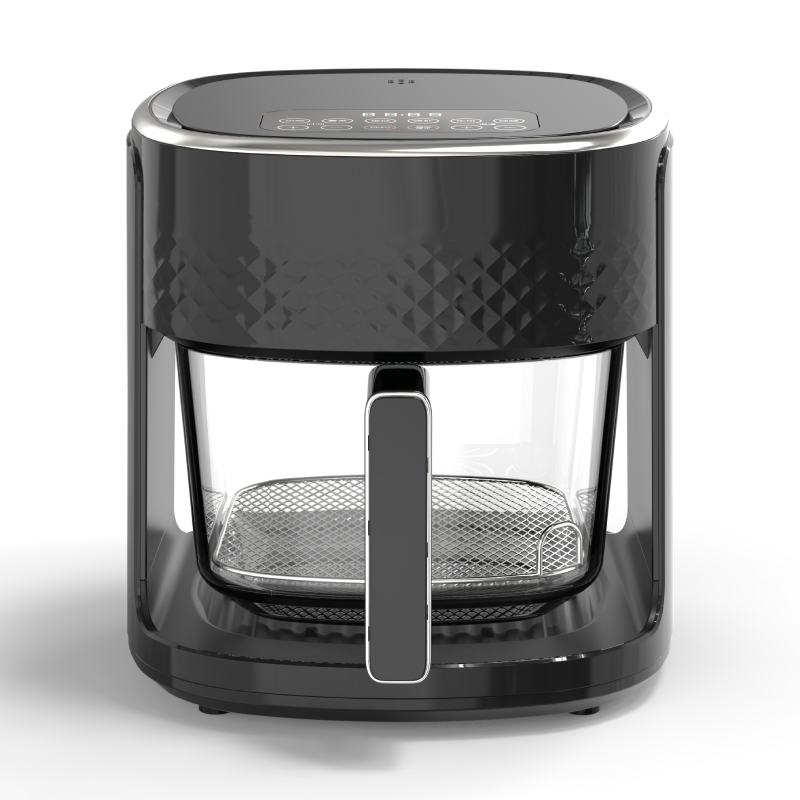 Multi-function See-through Glass Basket 1200W 4.5L Screen Touch Digital Electric Commercial Air Fryer