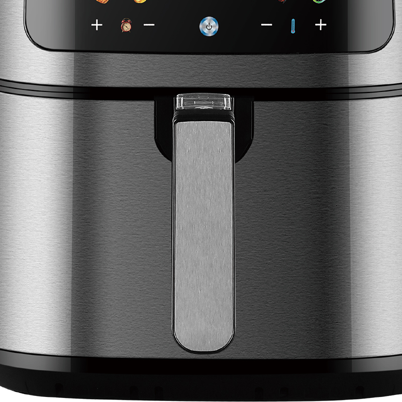HALEY Large Air Fryer 2000W Titanium Gray Stainless Steel Visible Window LED Touch Screen 8 Presets No Oil CE GS OEM ODM Custom