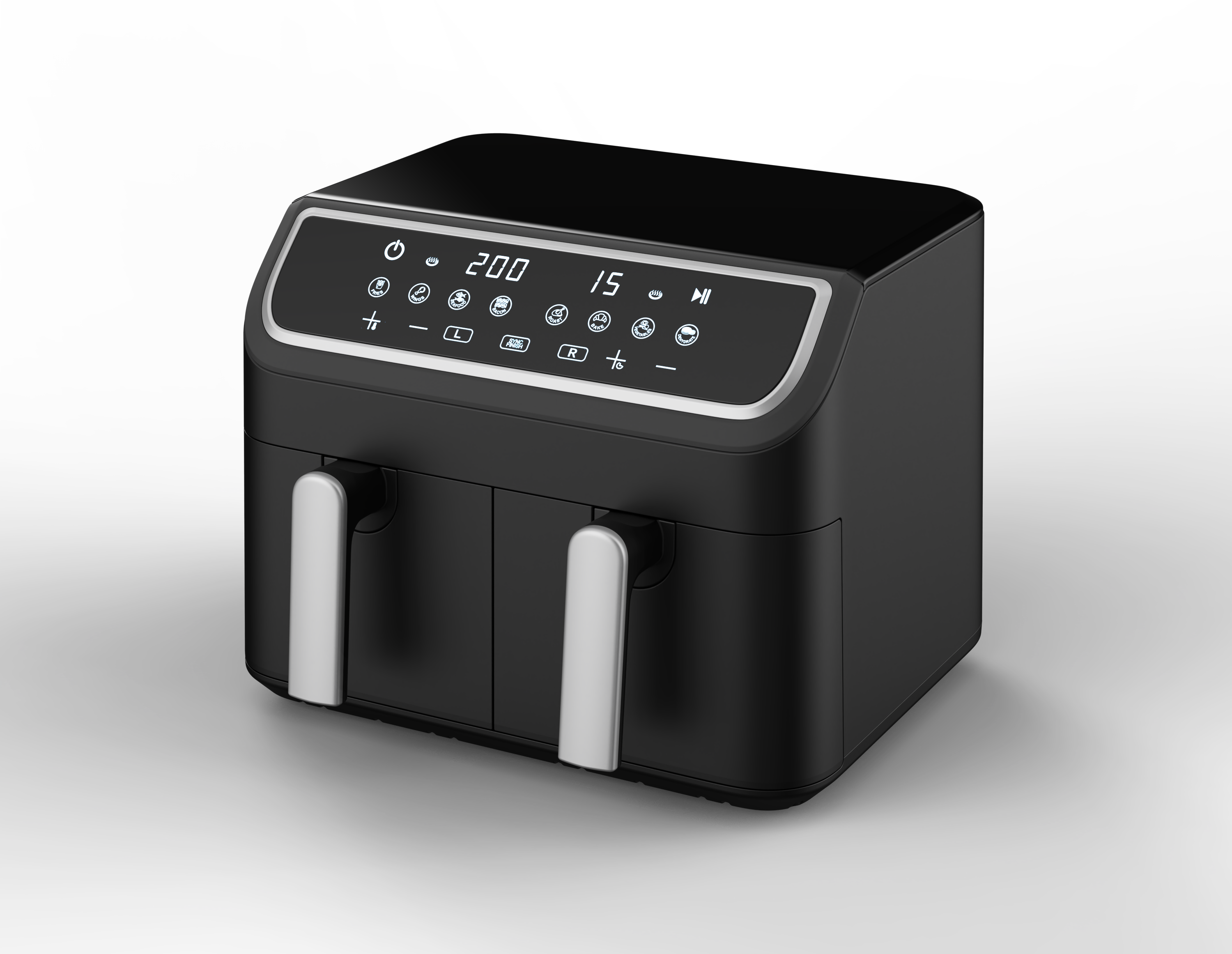 New 2000W Dual Zone 9L Oil Free Air Fryer Oven 360 Hot Air Circulation Smart Drawer Style Extra Large Capacity Kitchen Appliance