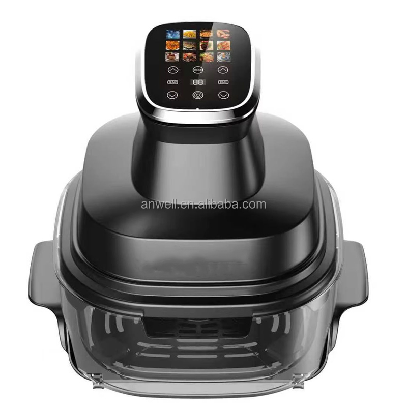 ANWELL Compact Design Glass Air Fryer with Digital Control Fast Heating Large Viewing Area Perfect for Small House