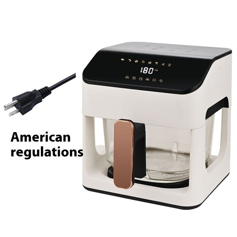 Modern Square Air Fryer 8L Large Capacity Glass Viewing Window Fully Automatic Multi-Functional Household Hotel Use Touch 1 Year