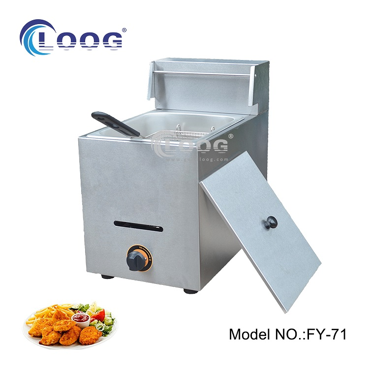 Ce Approved 2800PA Gas French Fries Fryer Commercial Stainless Steel Countertop LPG Gas Fryer Deep Fryer Best Commercial Deep Fryer