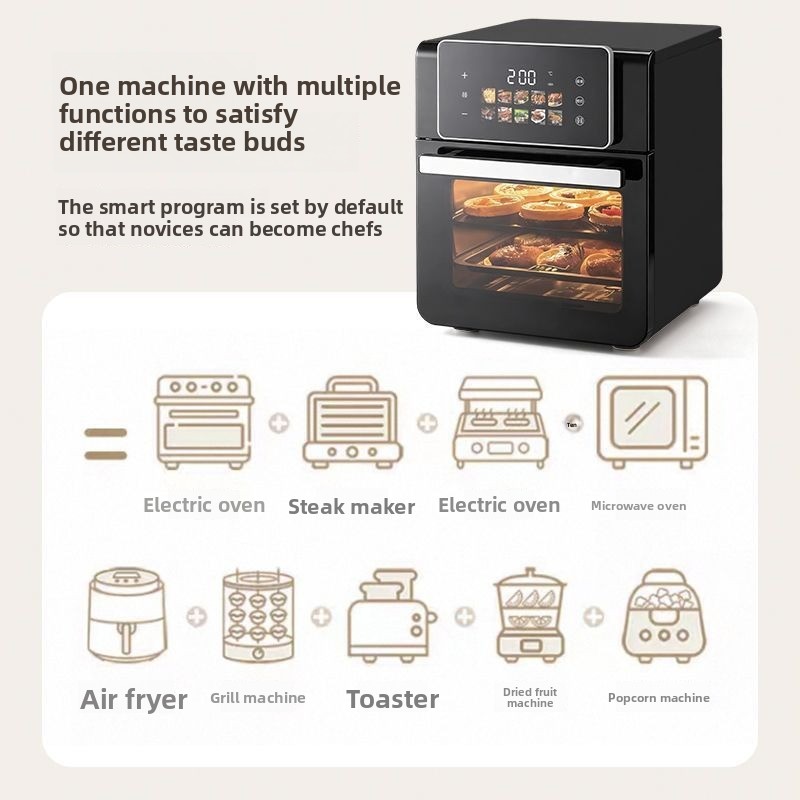 Xianke Air Fryer Oven 30L Large Capacity Visible Smart Touchscreen 1500W Metal Household Electric Oven Fryer All-in-One Machine