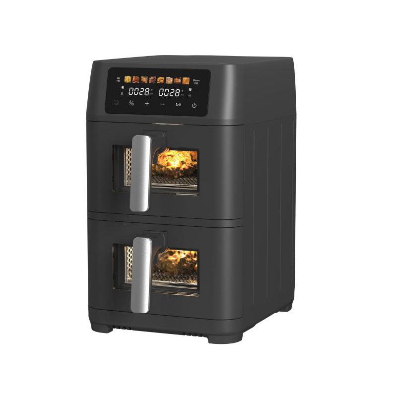 New Design Dual 10L Capacity Visible Air Fryer Freidora De Aire Electric Plastic 2-Basket Digital Control Air Frayer