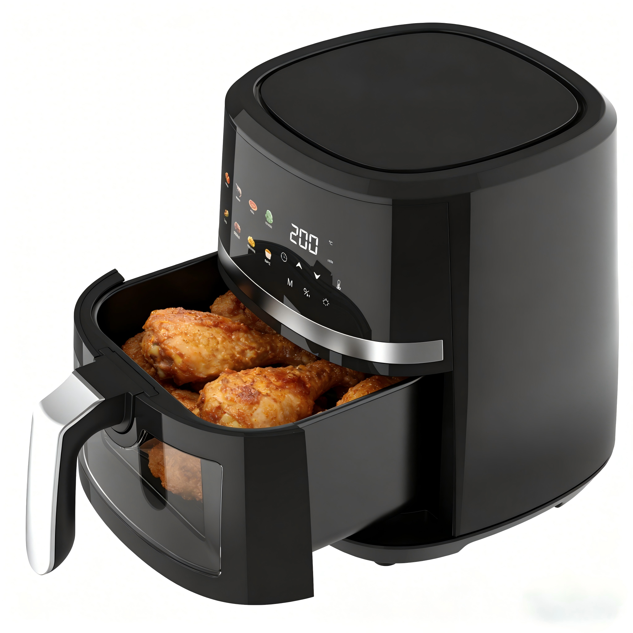 OEM Smart Wifi Digital Air Fryer 4L 6L Multifunction Electric Oil-Less Air Fryer With Visible Window Touch Screen For Home Use