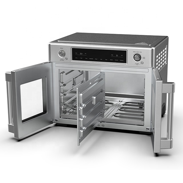 Dual 30L Electric French Door Stainless Steel Air Fryer Oven Multi-Function Digital Control with Convection