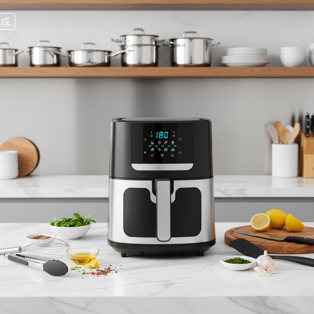 1800W Electric Digital Control 10L Capacity Air Fryer LCD Display Non-Stick PTFE Coating Overheat Protection Energy-Saving Fast