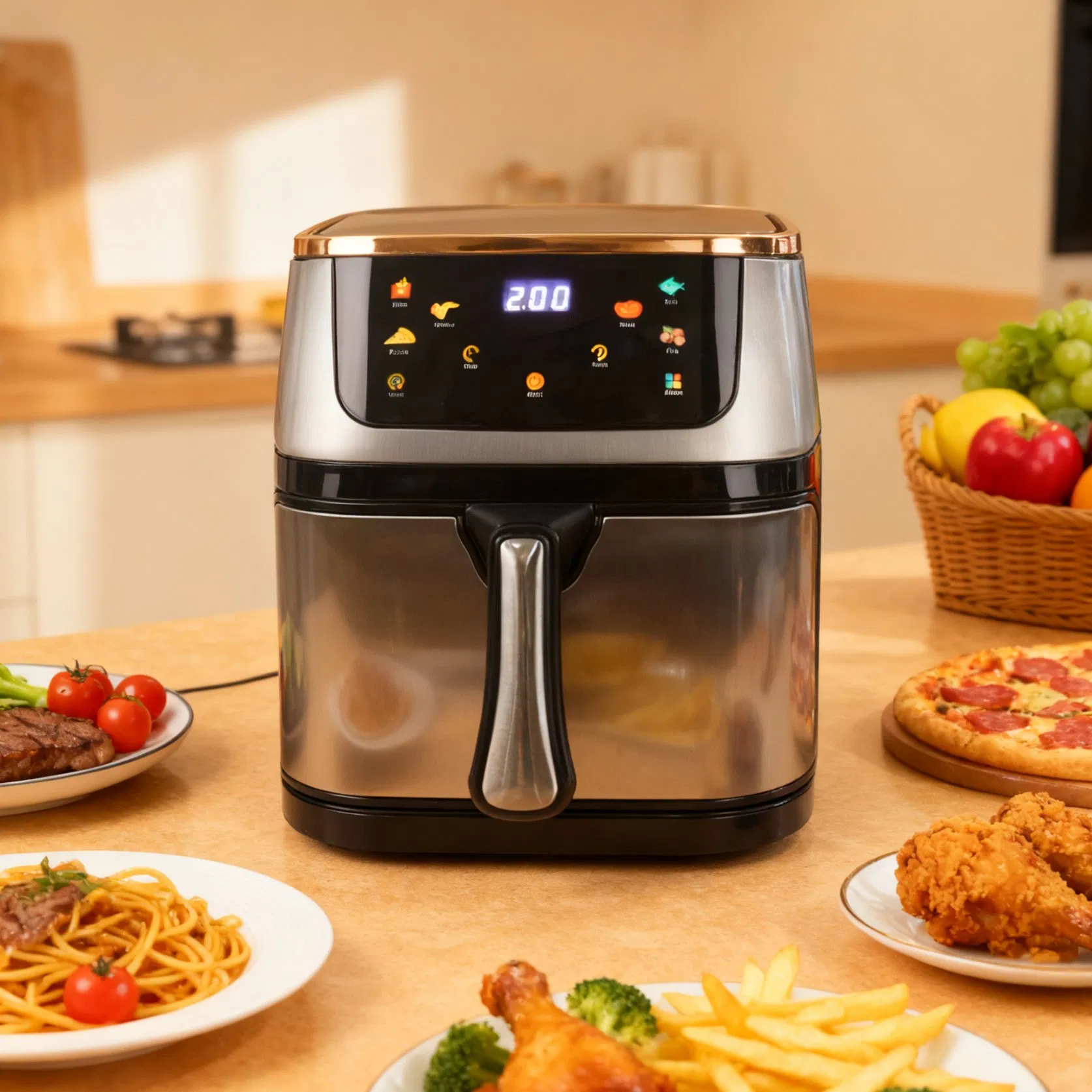10 Liters Air Fryer Oven Commercial for Restaurants Electric Deep Fryer Digital Hot Air Fryer Non Toxic Kitchen Appliance Air Fryer
