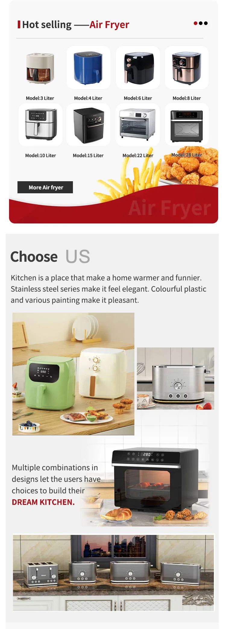 Digital Household Air Fryer Electric Deep Fryers Without Oil Oven with Rotisserie