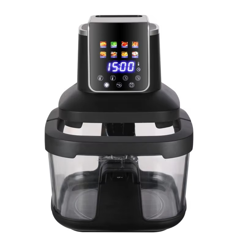Multi-functional 1800W Digital Control Portable 6L Glass Pot Air Fryer with Folding LED Display