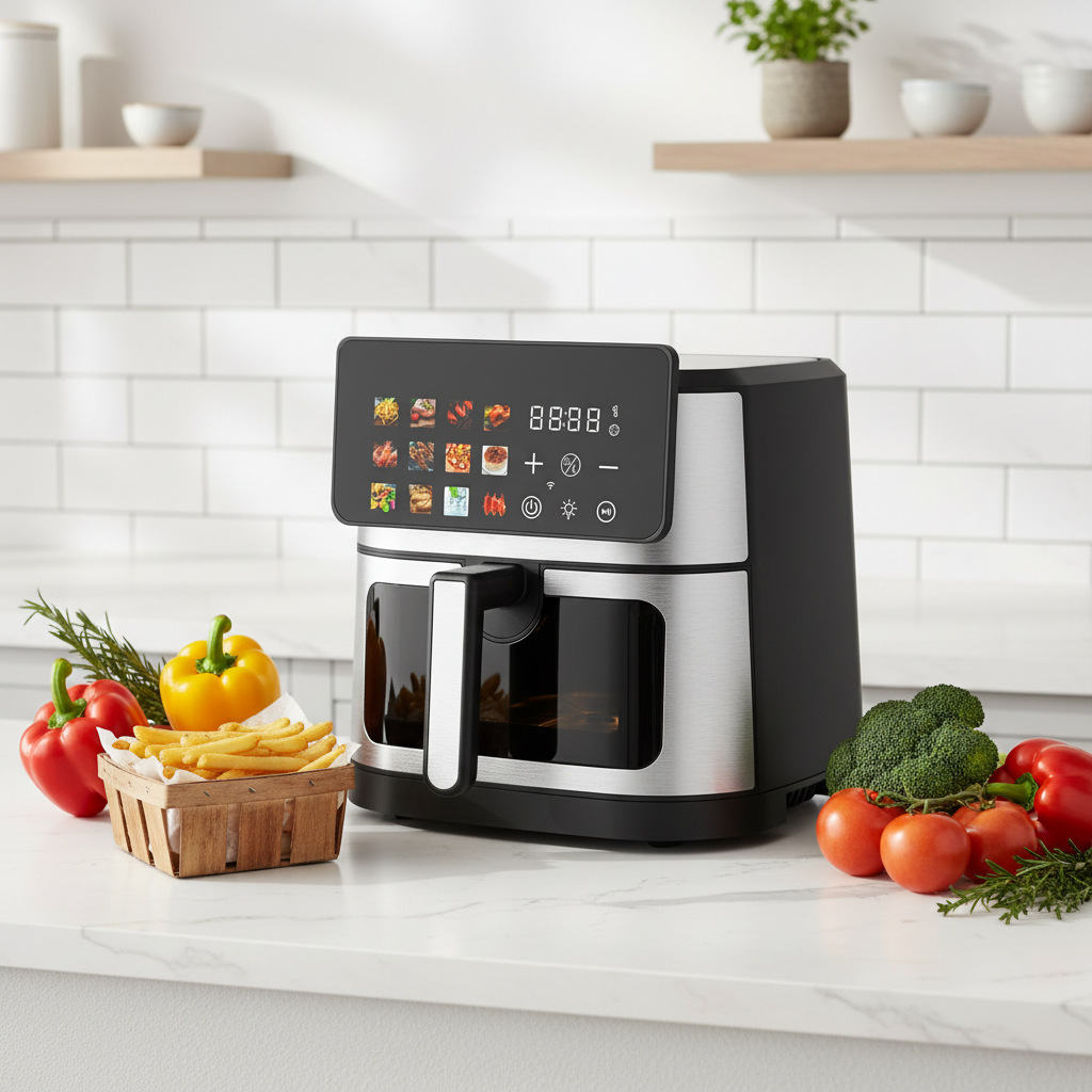 European Standard Cross-Border Square Air Fryer Large Capacity Multifunctional Digital Display Electric 1350W Household 1 Year