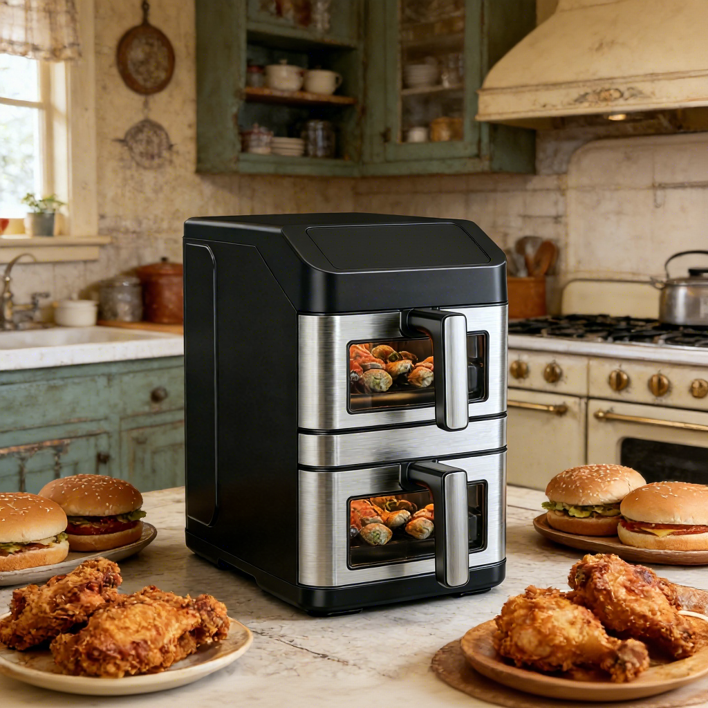 10L double basket air fryer Smart 4.3 inch screen Color Digital Electric Oven wifi connect app control Air Fryer for Home Use