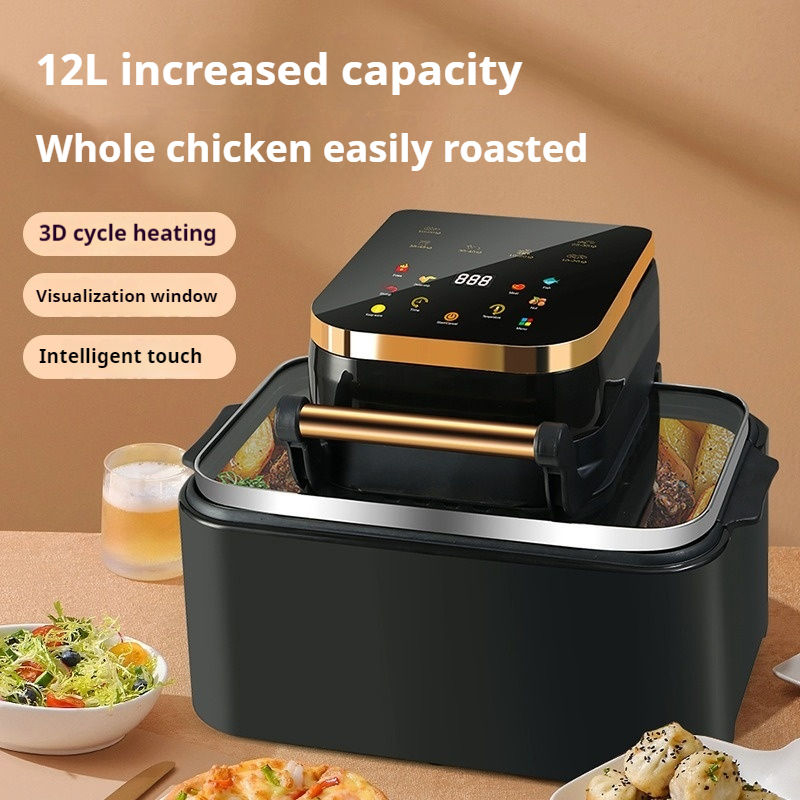 OEM Glass Air Fryer 10.1-20L Capacity Digital Control Overheat Protection Modern Square Design Household Kitchen KA03007