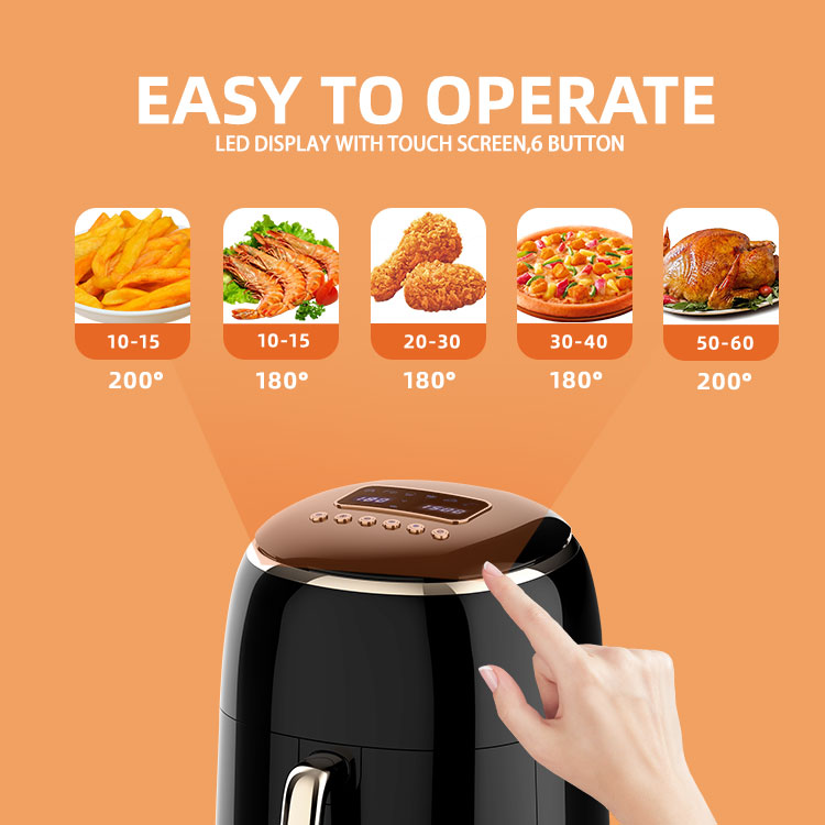 2026 New Eye-Catching Cream Round Digital Air Fryer Healthy Oil-Less Cooking Compact Kitchen Appliance with Sleek Home Design
