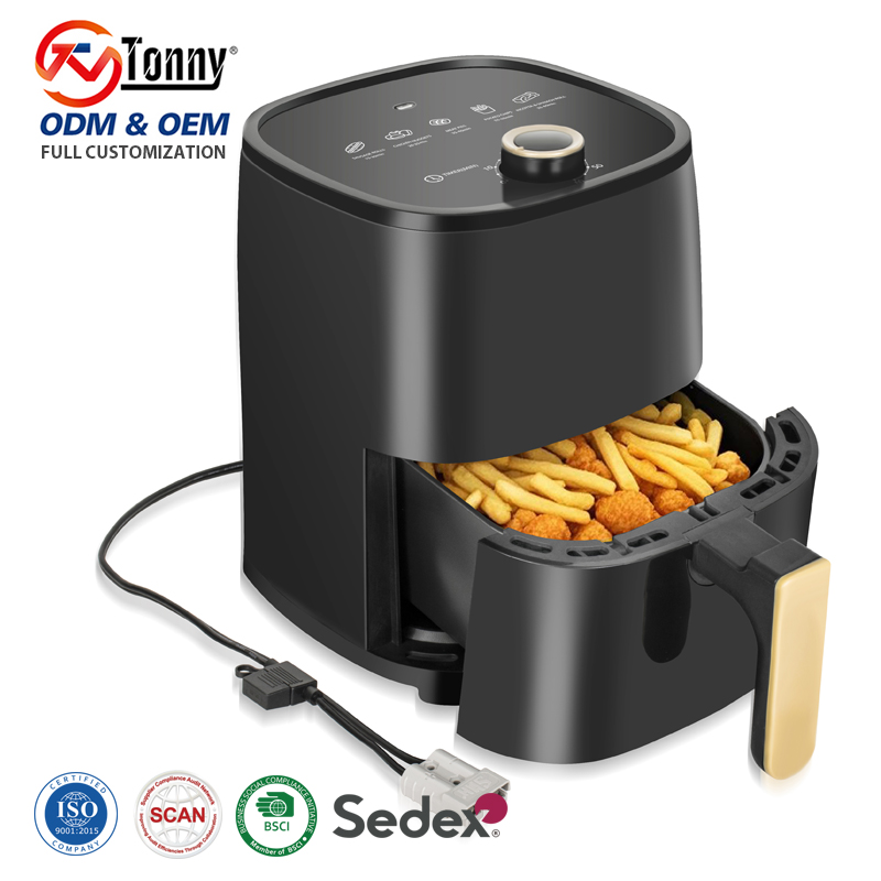 250-Watt 12V Auto Shut Off 3L Family Size Compact Air Fryer Oven with Large Basket Healthier Food in Minutes for Small Spaces