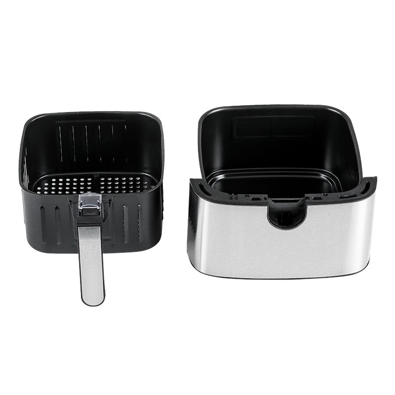 Modern 6.1-8.0L Stainless Steel Air Fryer Digital Touchscreen 1500W EU Plug Non-Stick Basket Healthy Oil-Free Cooking Household
