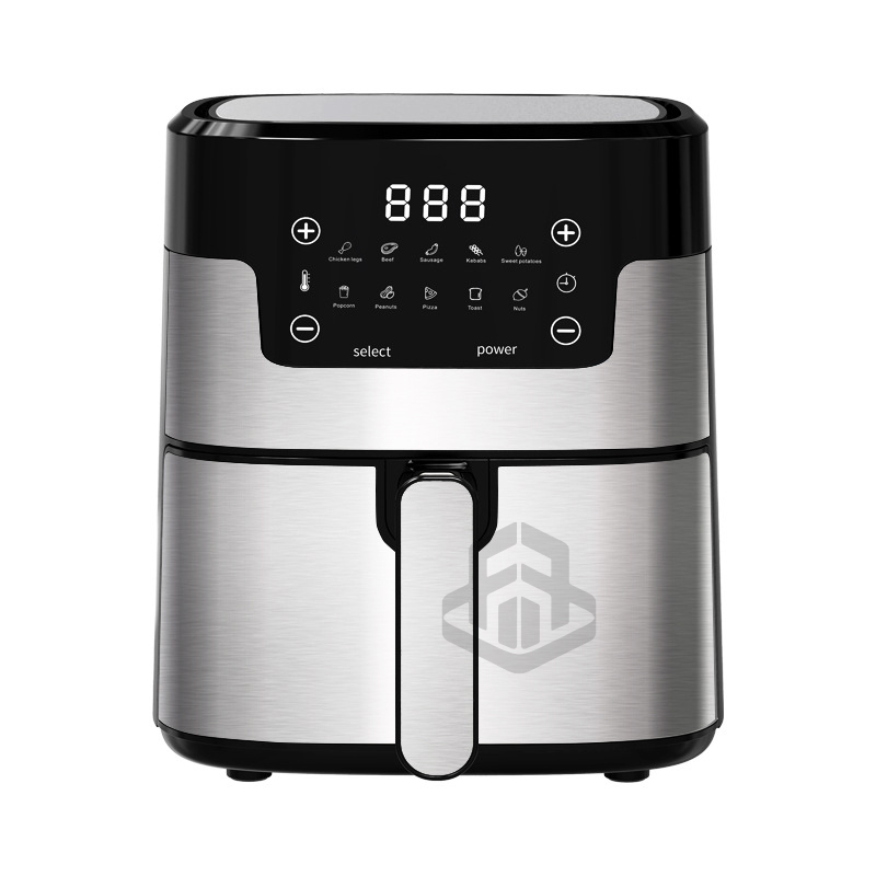 1350W Digital Control Air Fryer Modern Stainless Steel 5L Square Grill Oil-Free LCD Display 4.2kg 6 Months Warranty