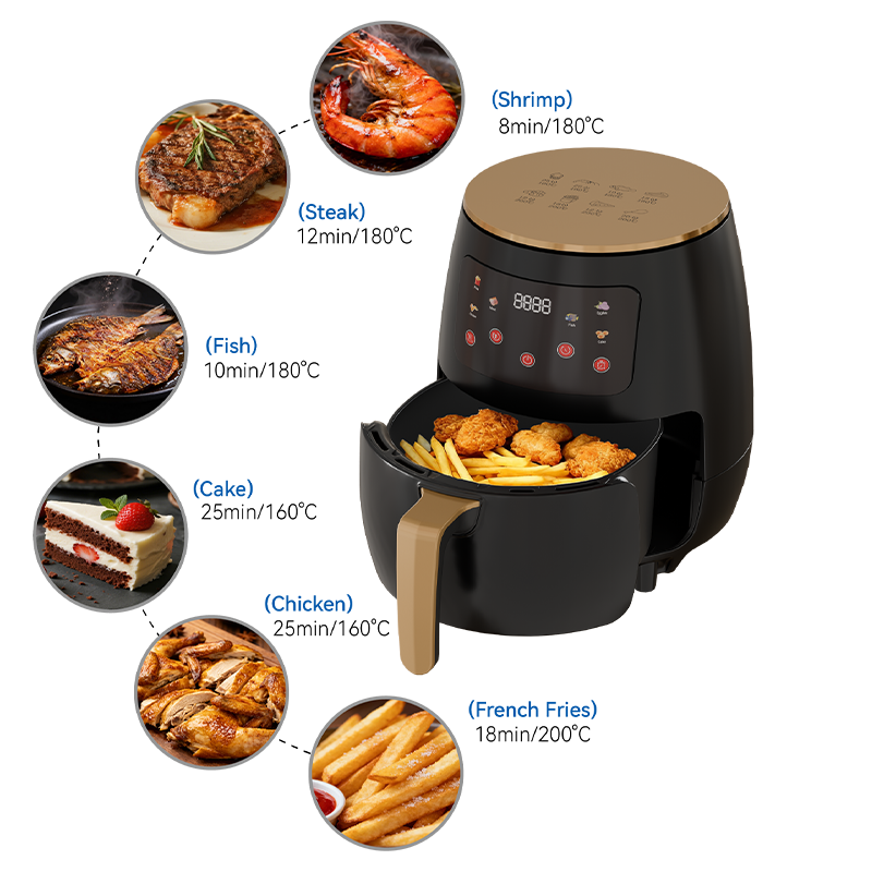 Factory in Stock Trending 6L Air Fryer with Smart Touch Screen Oil-Free Convection Oven for Home Use Support OEM/ODM