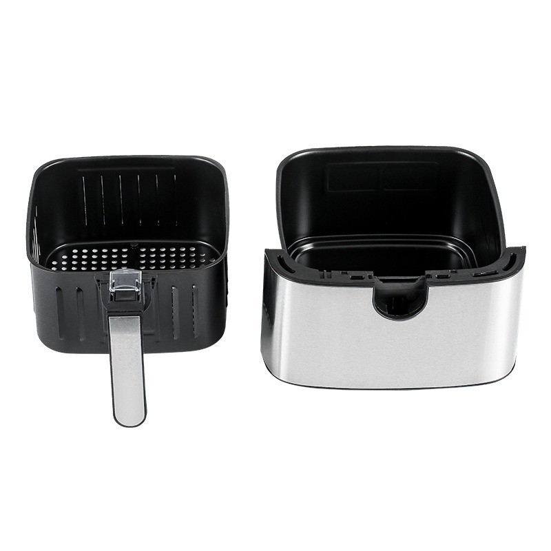 Modern 6.1-8.0L Stainless Steel Air Fryer Digital Touchscreen 1500W EU Plug Non-Stick Basket Healthy Oil-Free Cooking Household